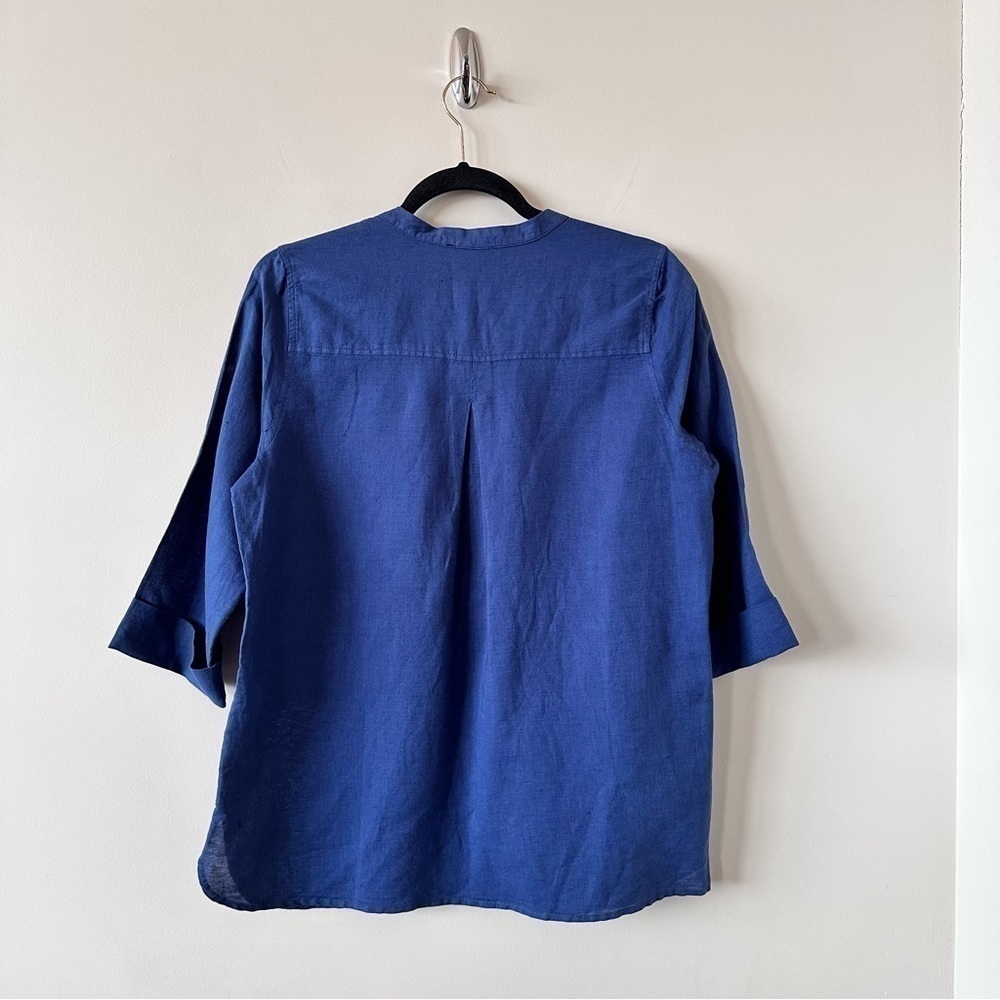 OLSEN-GLAM Safari Linen & Cotton Blouse (Size:Small) - Picture 2 of 9